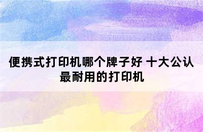 便携式打印机哪个牌子好 十大公认最耐用的打印机